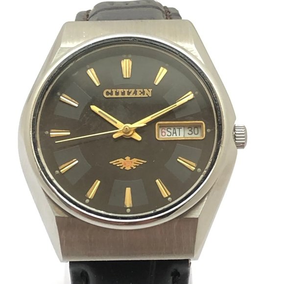 Citizen Other - Vintage 1976 Citizen Automatic Mens Silver Watch W/daydate & Gold accents